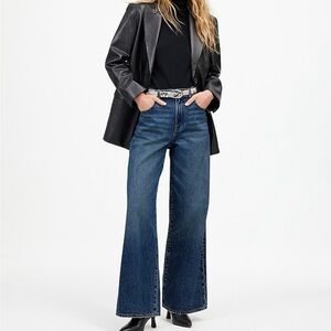 Madewell Dark Blue Wide Leg Jeans